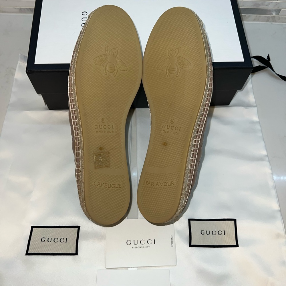 Gucci Nappa Charlotte leather espadrille with double GG 40 - Picture 7 of 7